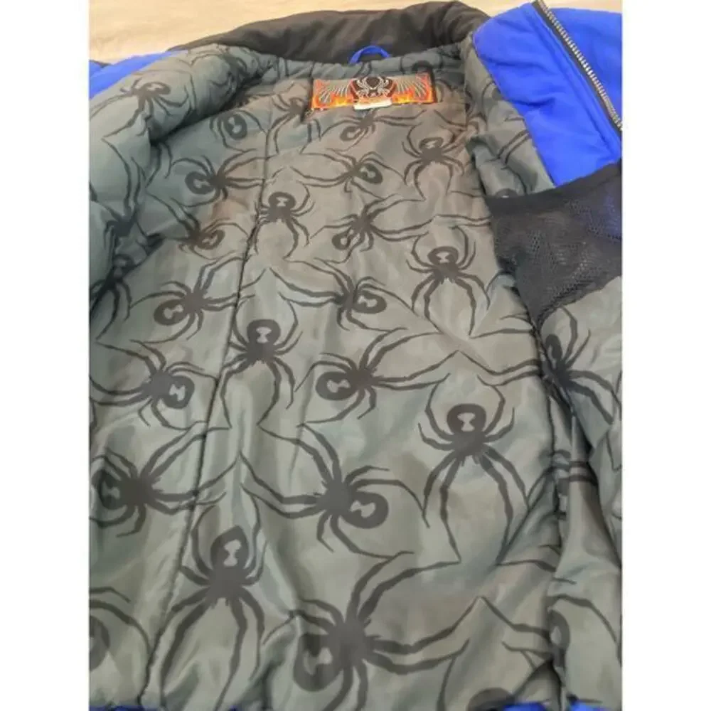 Spyder Boys 18 XL Blue Black Colorblock Puffer Ski Snow Jacket Winter Coat